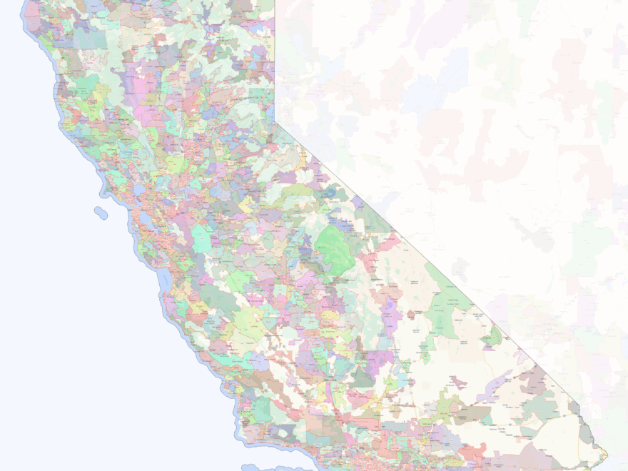 California ZIP Codes Shown On Google Maps