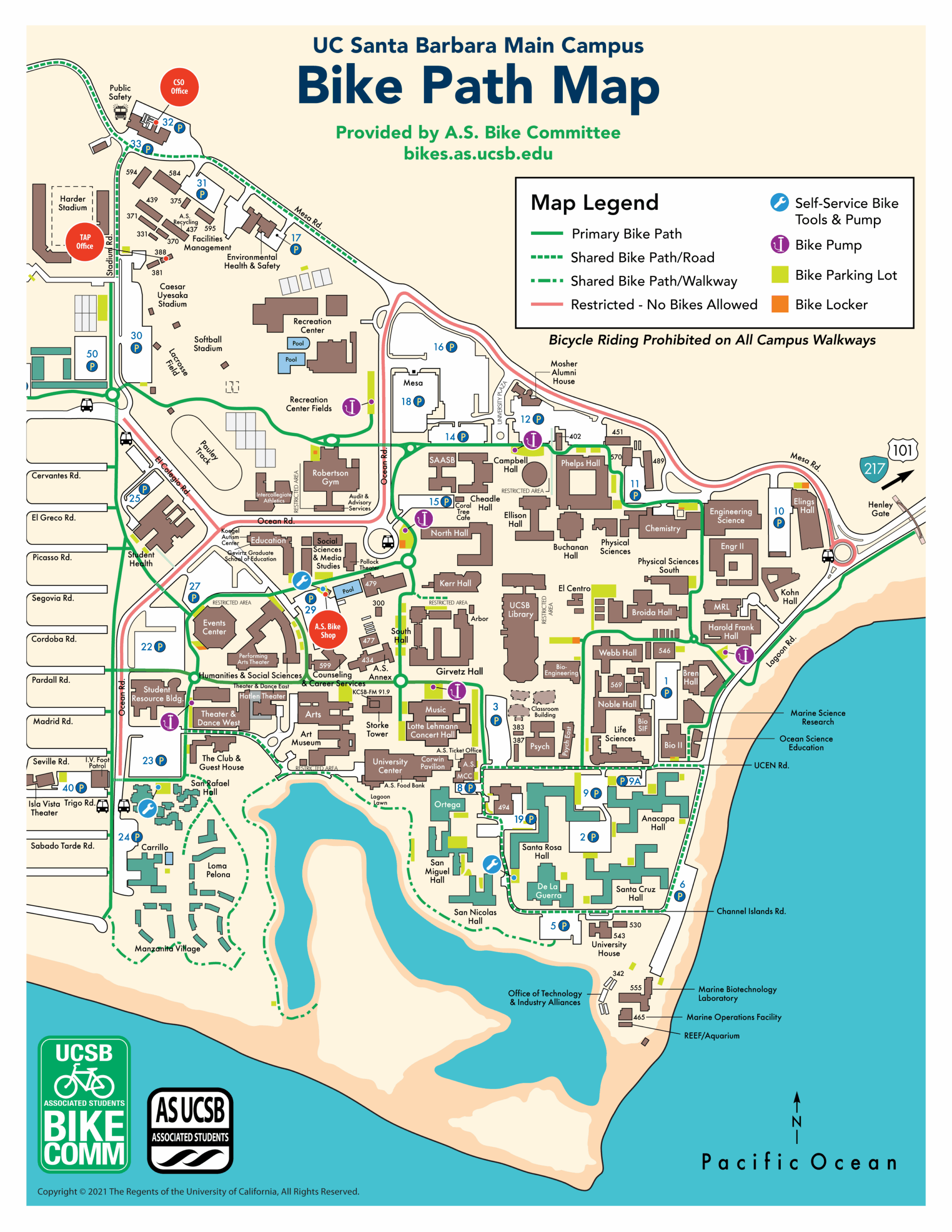Campus Bike Map UCSB Associated Students Bike Committee