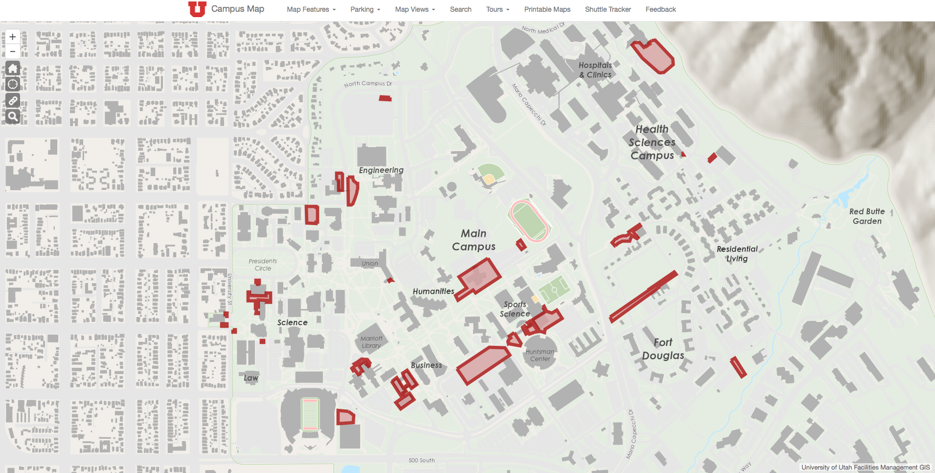 University Of Utah Campus Map Printable