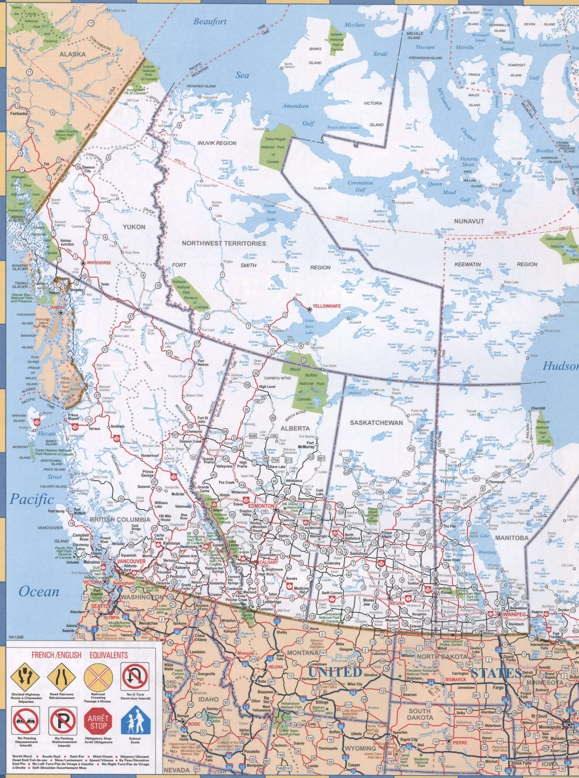 Canada Highways Map Highways Map Canada Large Scale Free Used