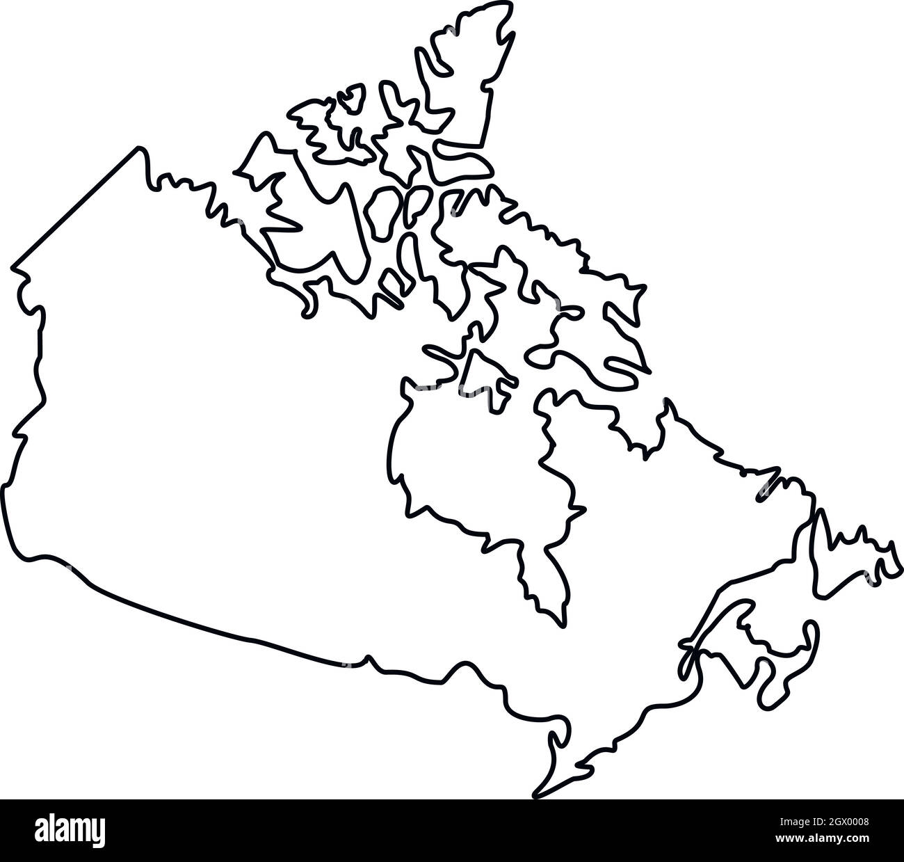 Canada Map Outline Stock Vector Images Alamy