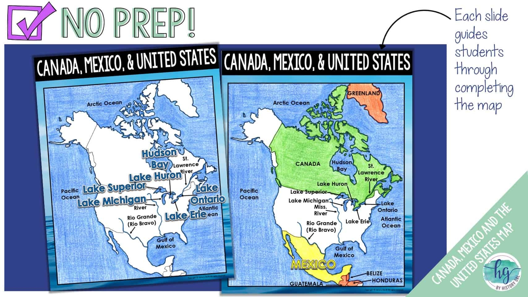 Canada Mexico And The United States Map Activity Print And Digital By History Gal