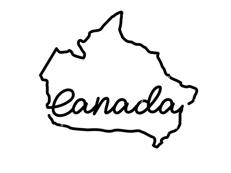 Canada Outline Map With The Handwritten Country Name Continuous Line Drawing Of Patriotic Home Sign A Love For A Small Homeland T shirt Print Idea Stock Vector Image Art Alamy