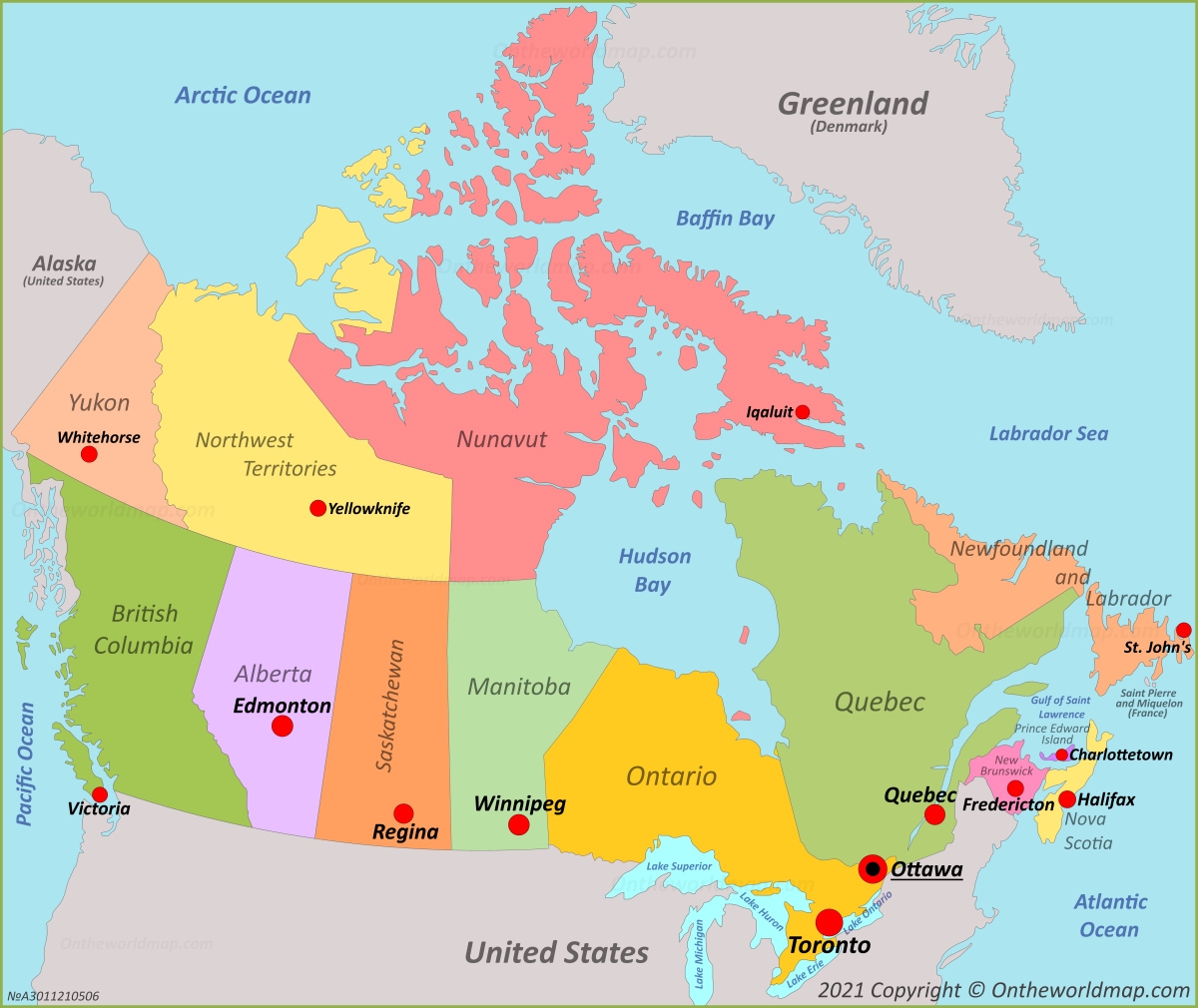 Canada Provinces And Capitals Map Ontheworldmap