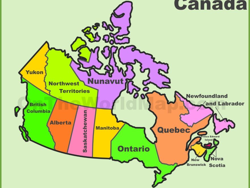 Canada Provinces And Territories Map List Of Canada Provinces And Territories