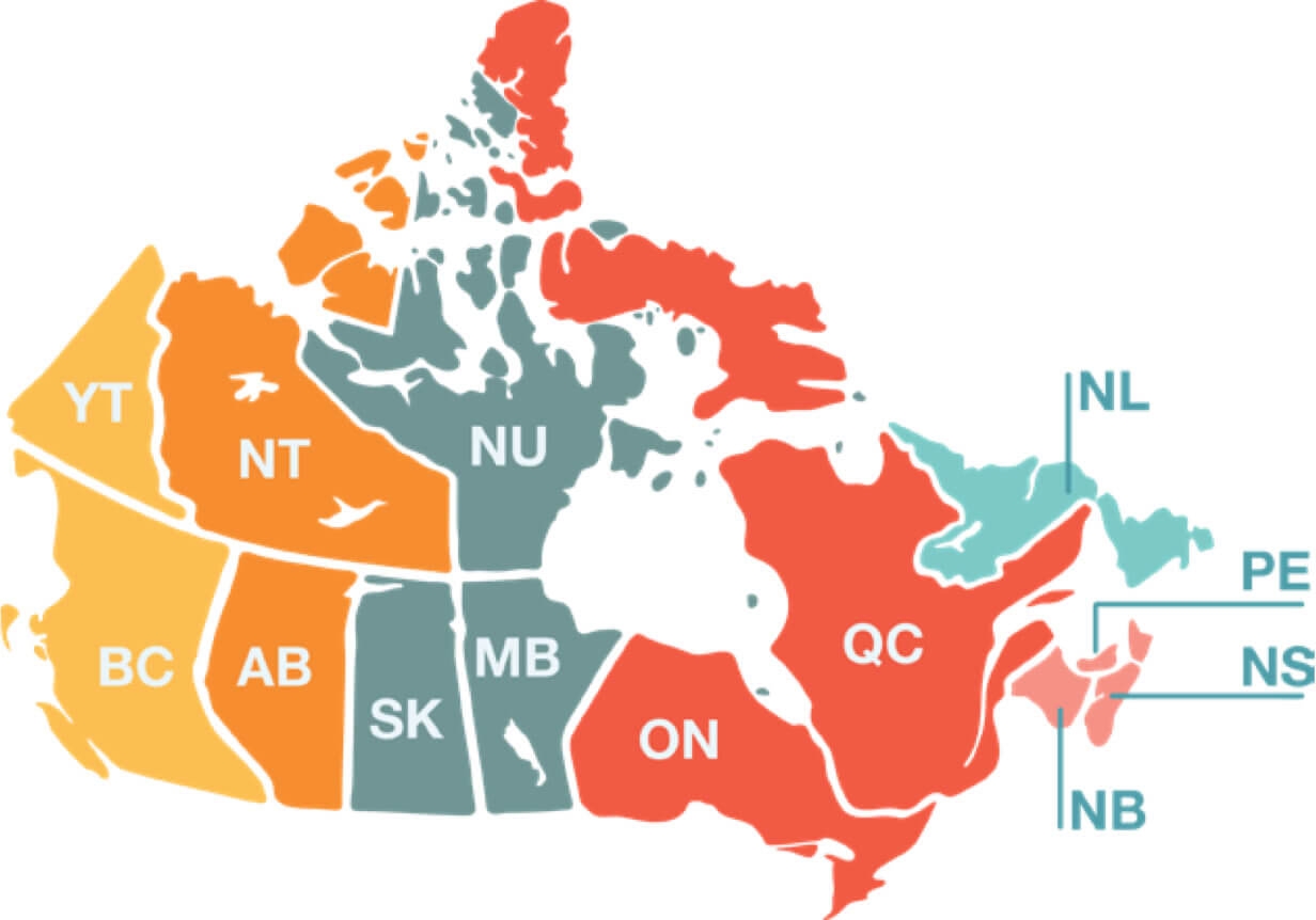 Canada. Time Zone Map Printable