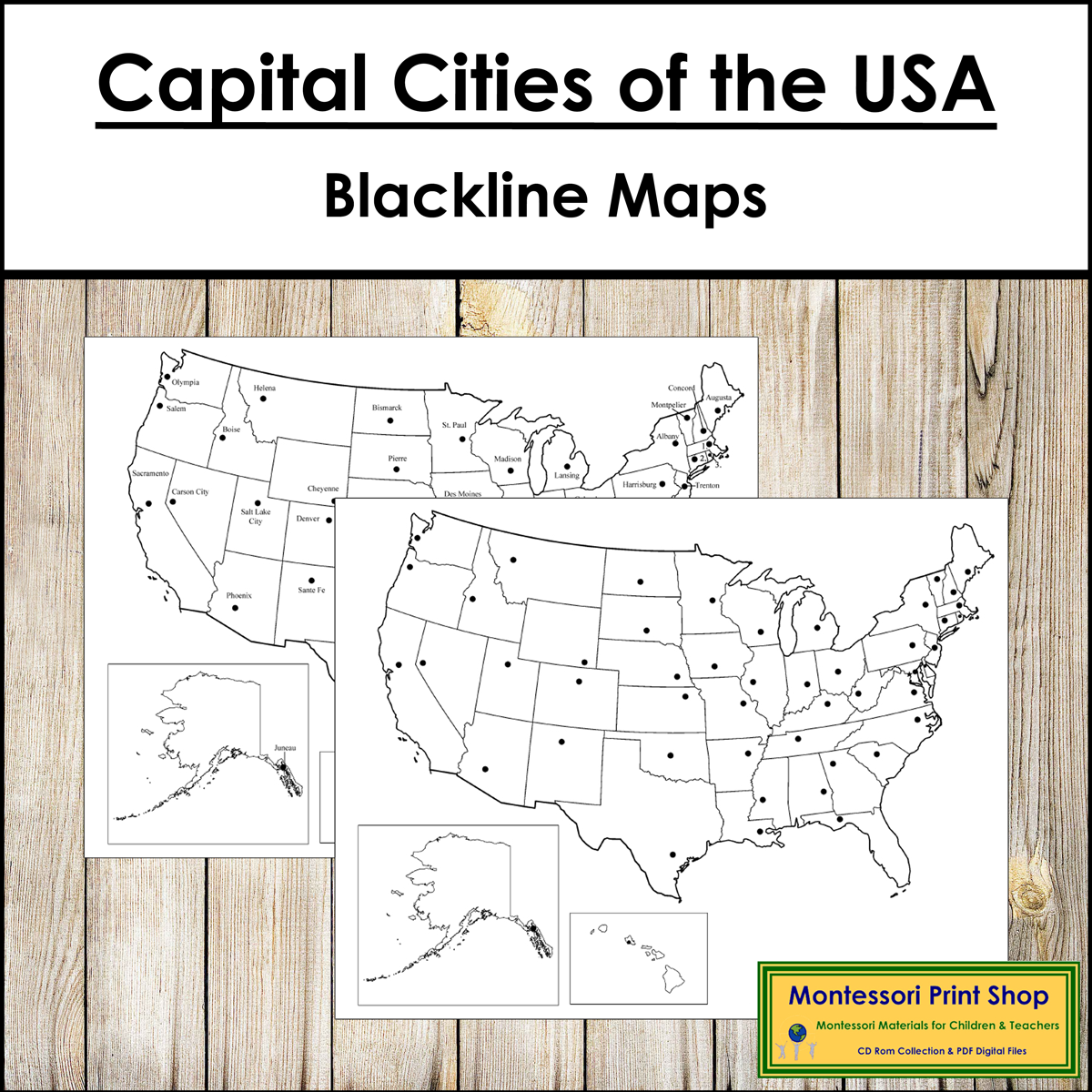 Capital Cities Of The United States Of America Control Map And Master Made By Teachers