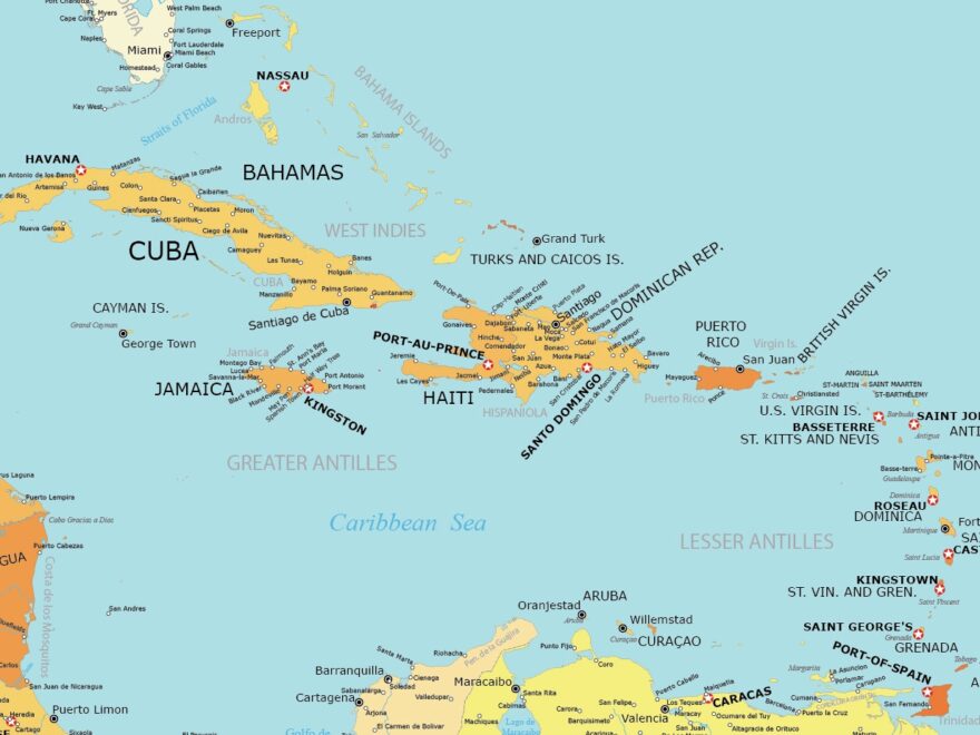 Caribbean Map Collection Printable GIS Geography