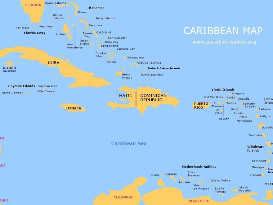 Caribbean Map Free Map Of The Caribbean Islands