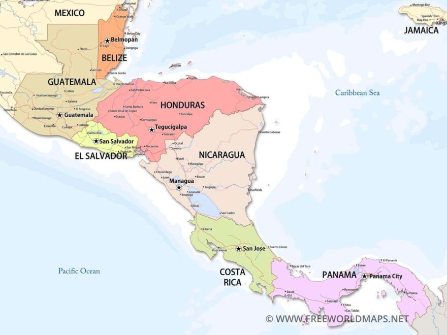Central America Maps Freeworldmaps