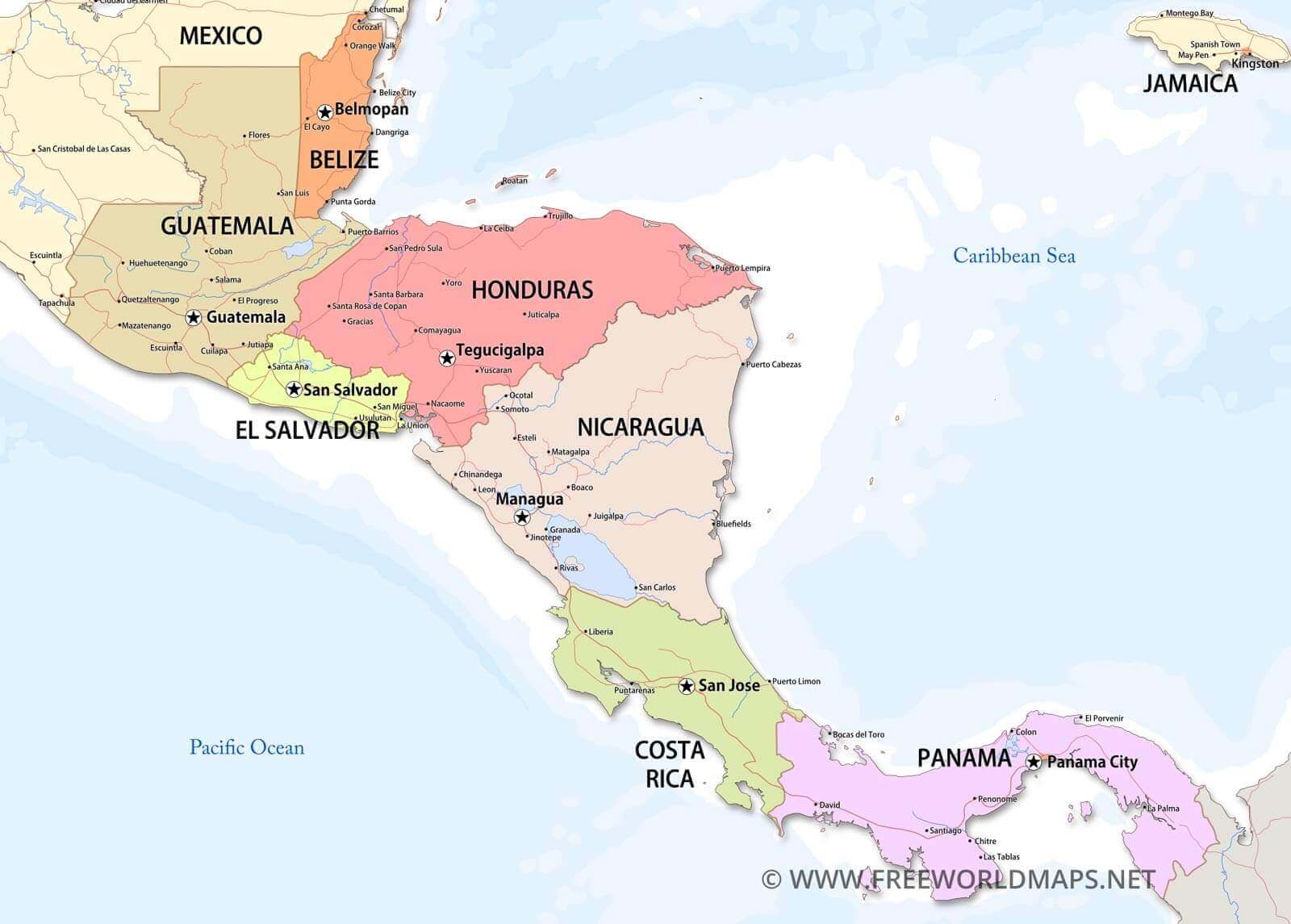 Central America Maps Freeworldmaps