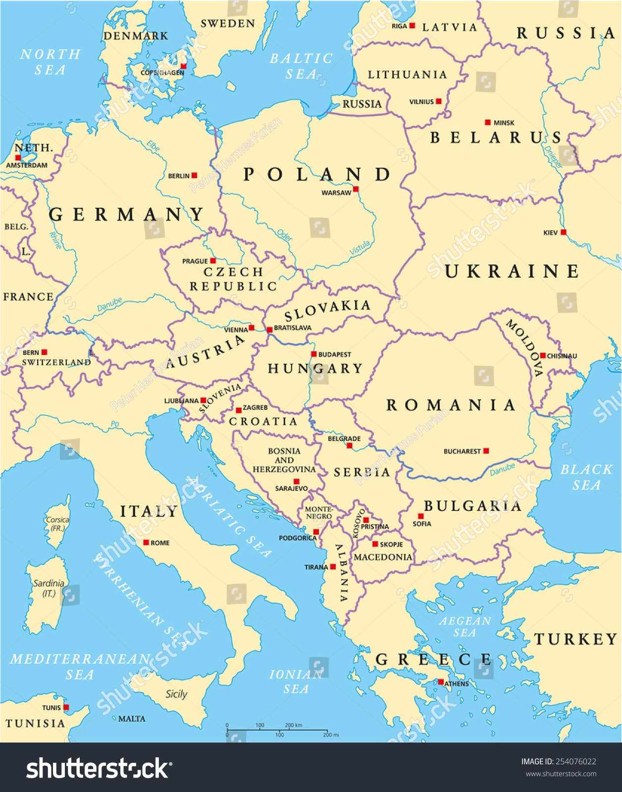 Printable Map Of Central Europe