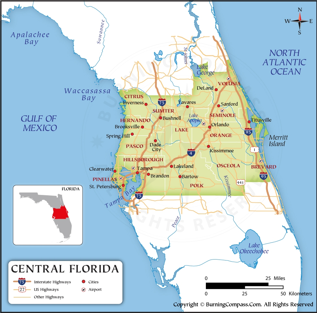 Central Florida Map Map Of Central Florida