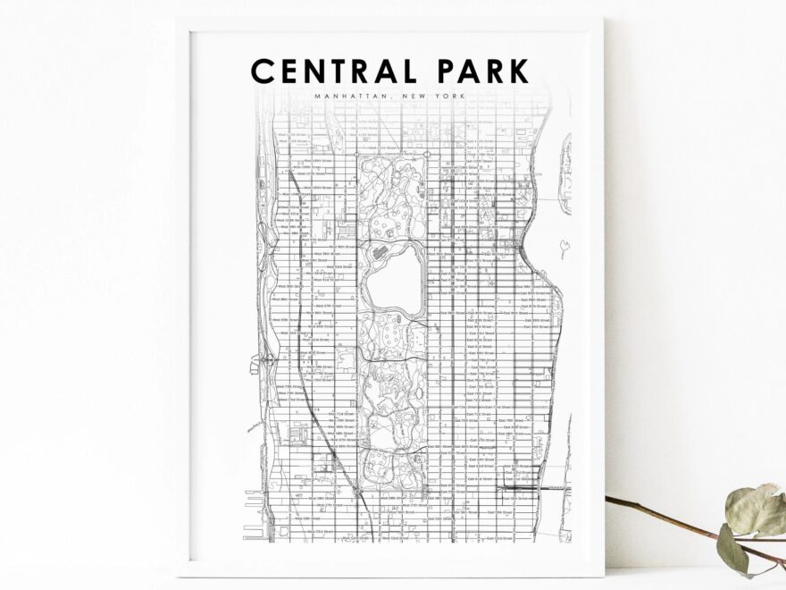 Central Park Manhattan NYC Map Print New York USA Map Art Poster City Street Road Map Print Nursery Room Wall Office Decor Printable Map Etsy