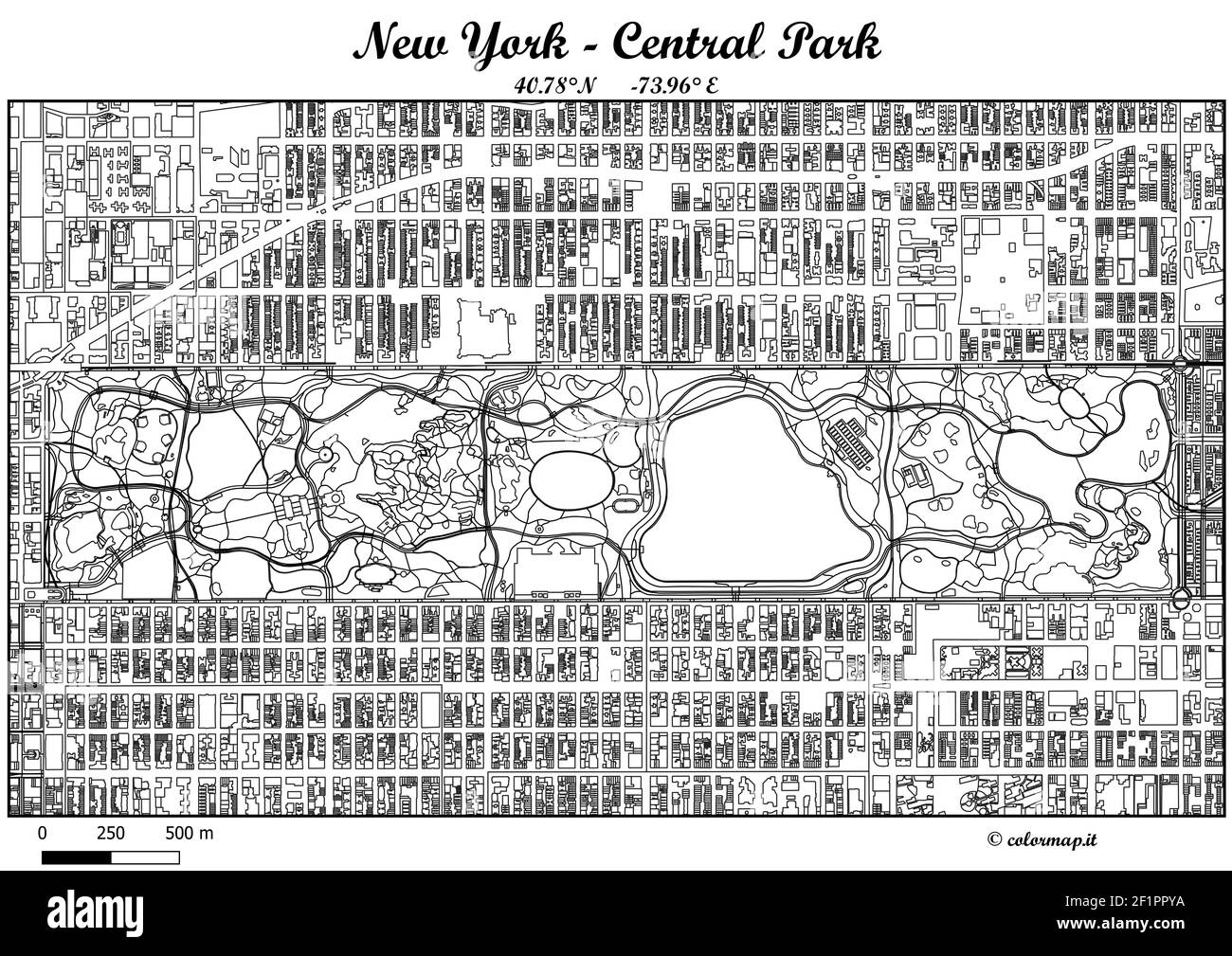 Central Park Map Black And White Stock Photos Images Alamy