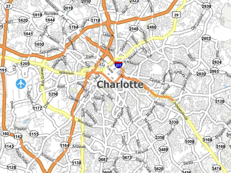 Charlotte Map North Carolina GIS Geography