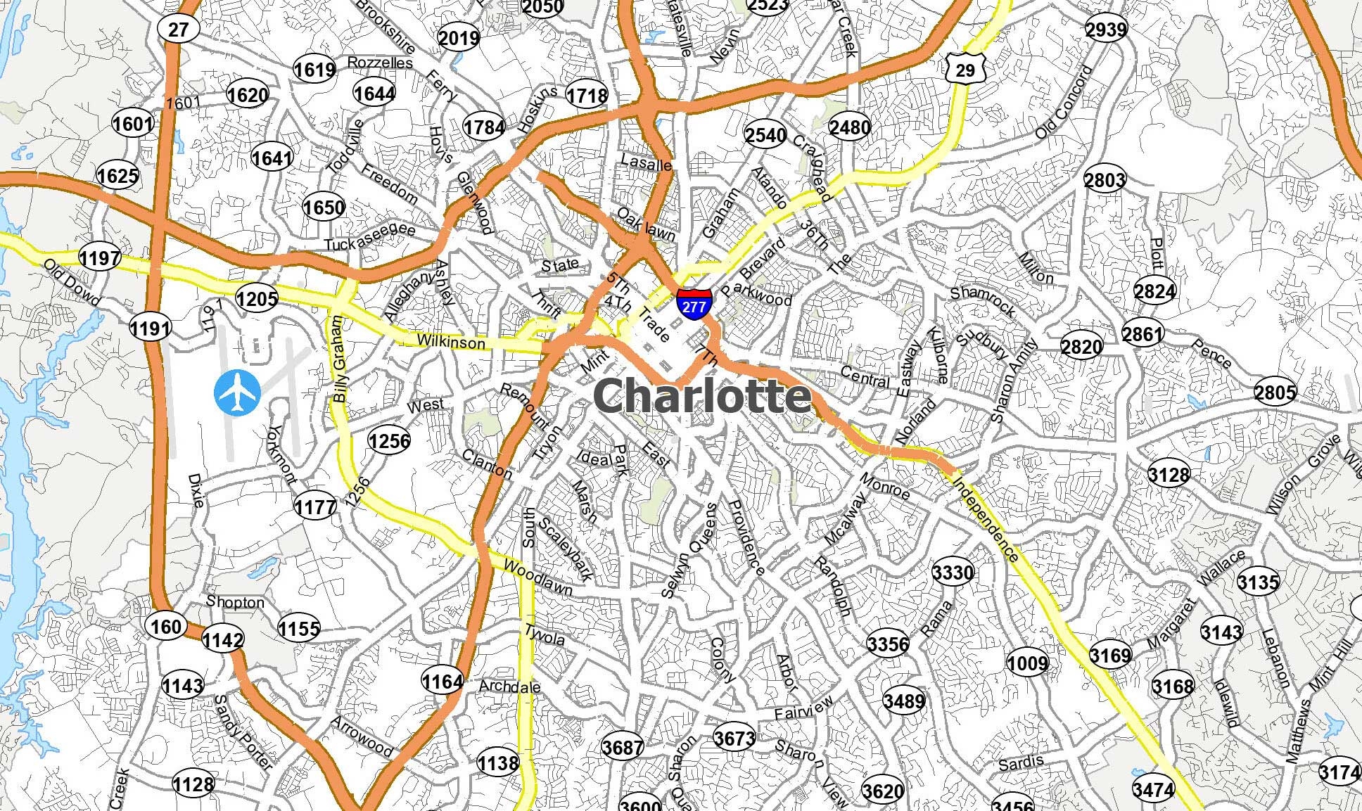 Charlotte Map North Carolina GIS Geography