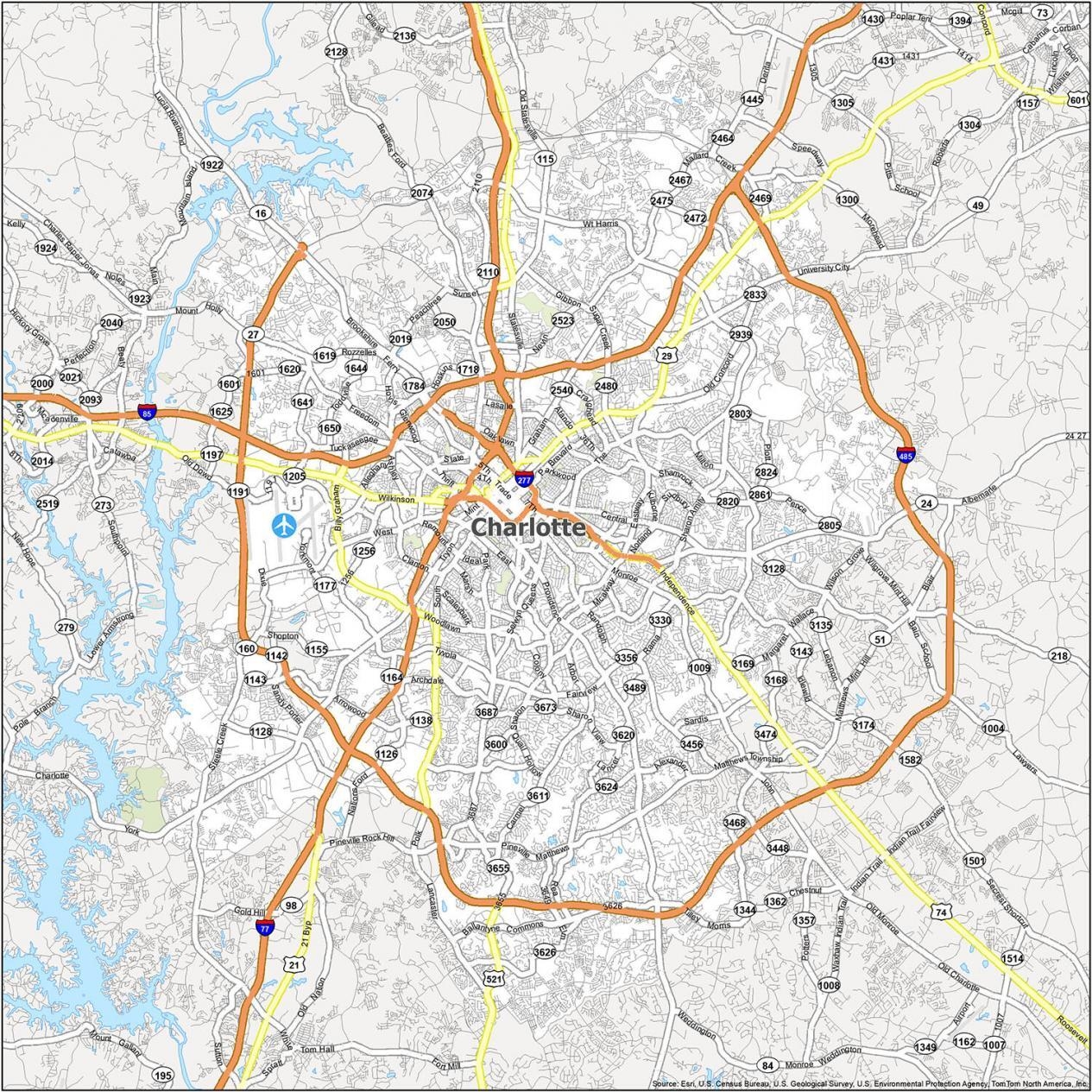 Charlotte Map North Carolina GIS Geography
