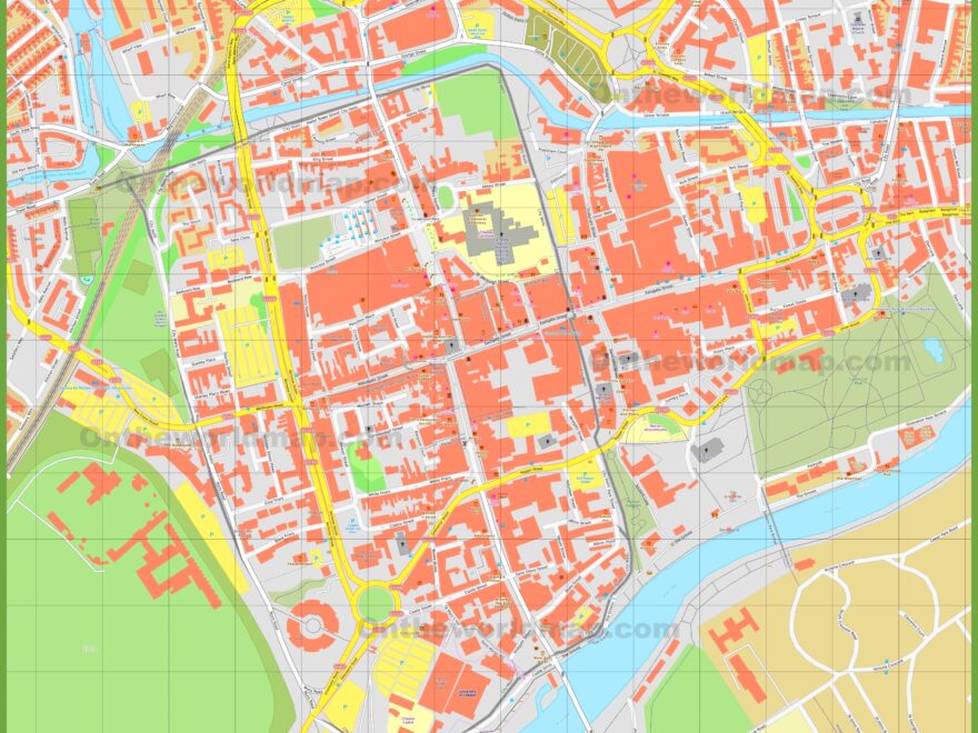 Chester City Centre Map Ontheworldmap