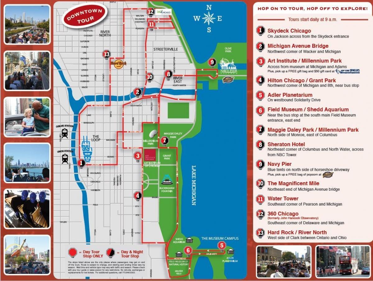 Chicago Attractions Map FREE PDF Tourist City Tours Map Chicago 2025