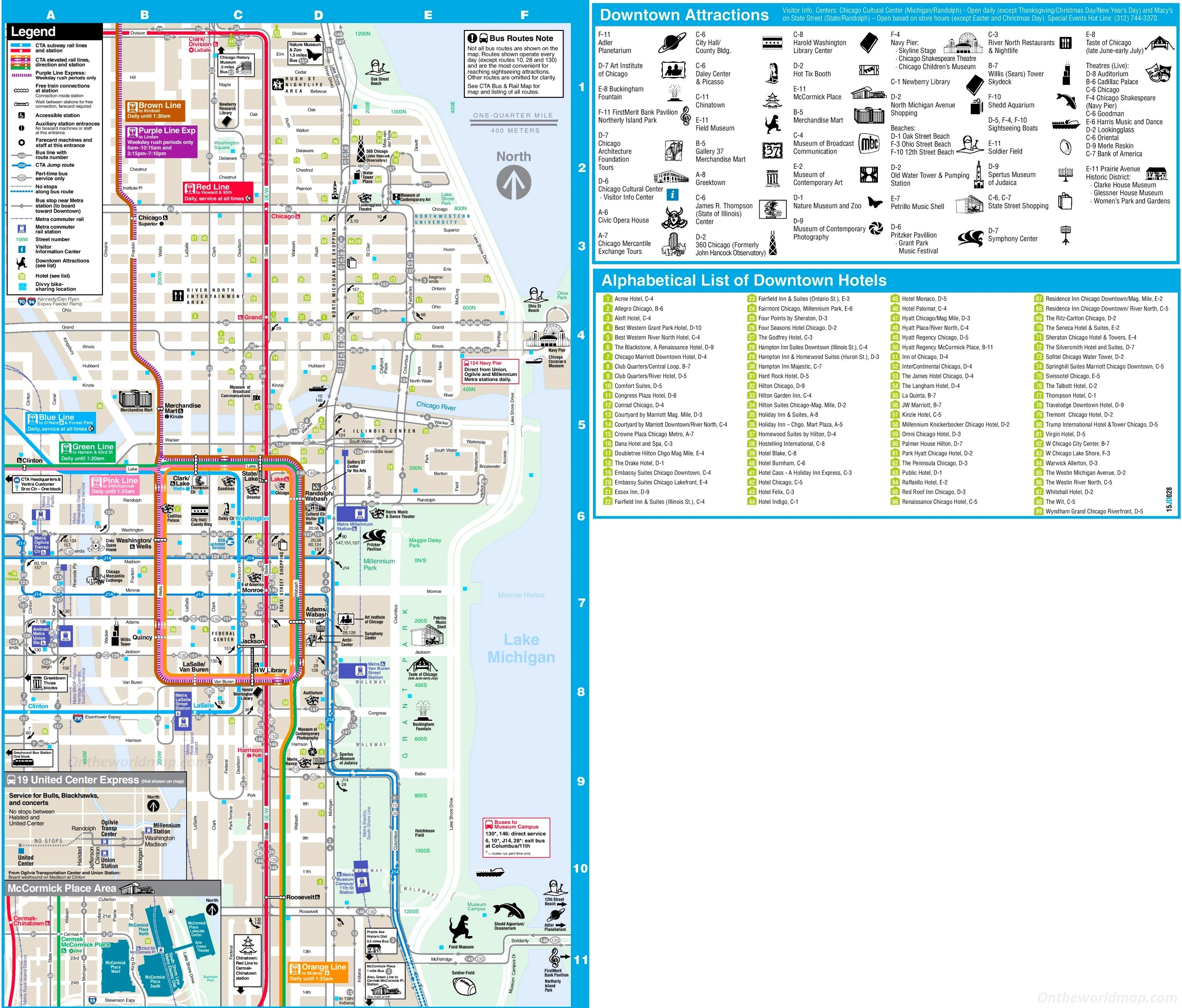 Downtown Chicago Tourist Map Printable