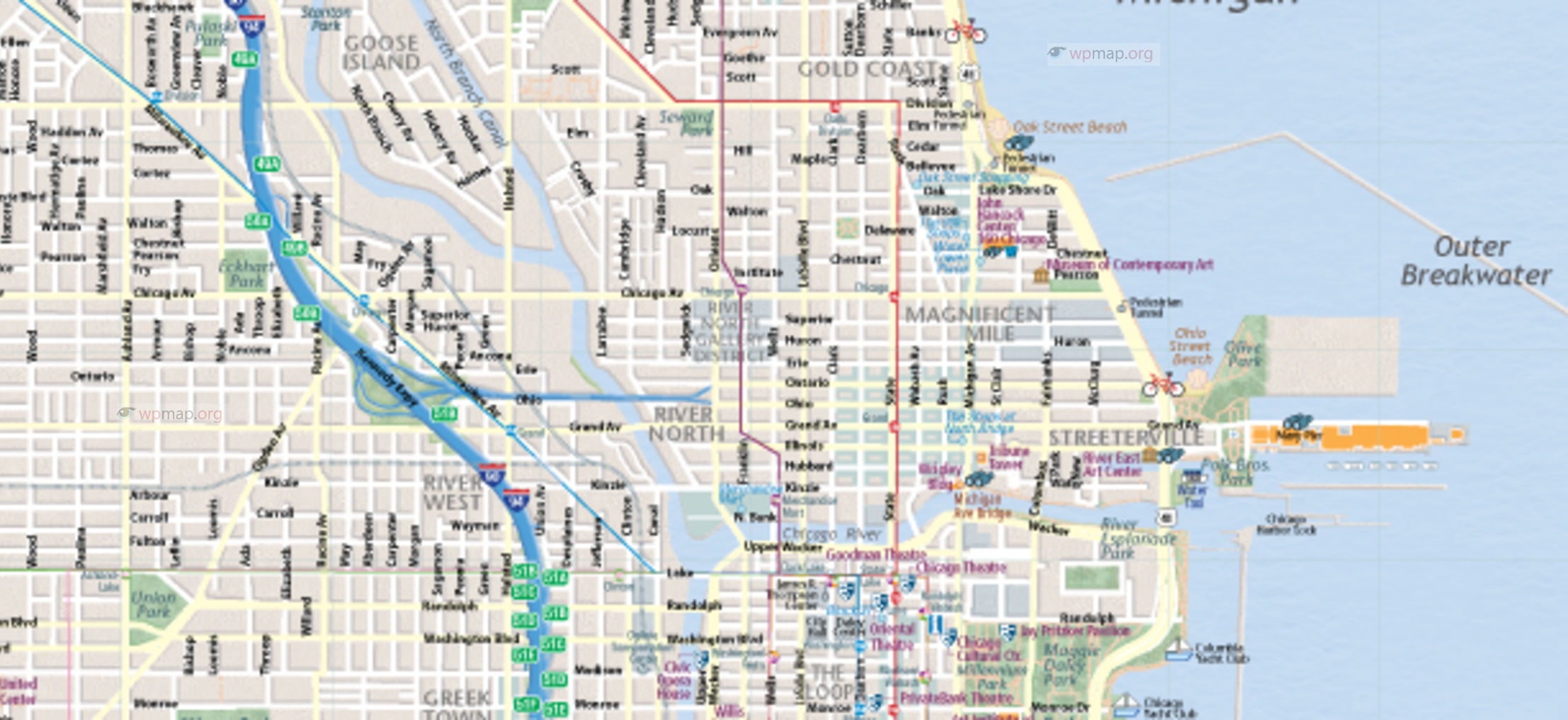 Printable Downtown Chicago Map