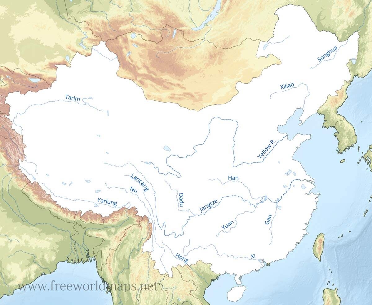 China Physical Map China Physical Map