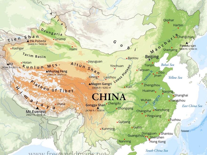 China Physical Map