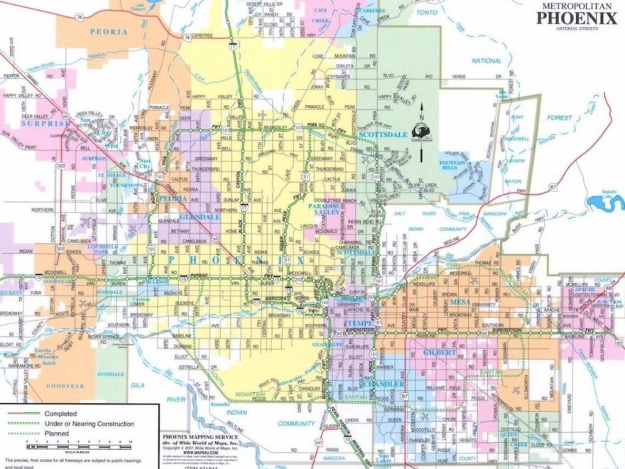 City Of Phoenix Map Phoenix City Map Arizona USA