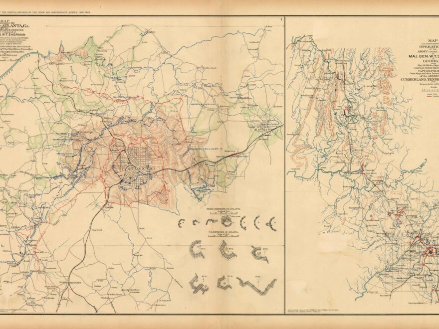 Civil War Atlas Plate 88 Maps Of Siege Of Atlanta Ga General Sherman Art Source International