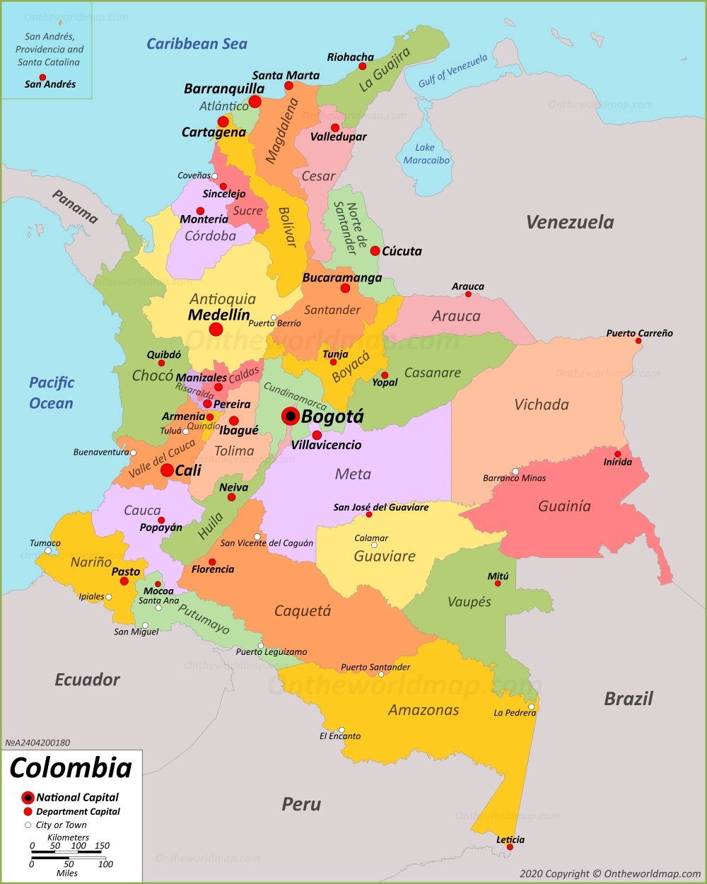 Printable Map Of Colombia Printable Map Of Colombia