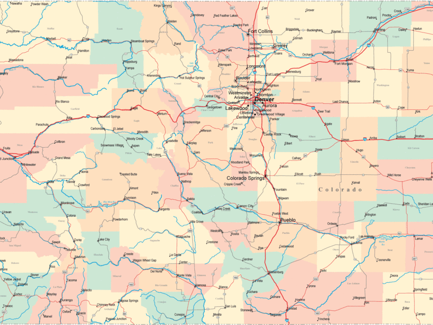 Colorado Road Map CO Road Map Colorado Highway Map