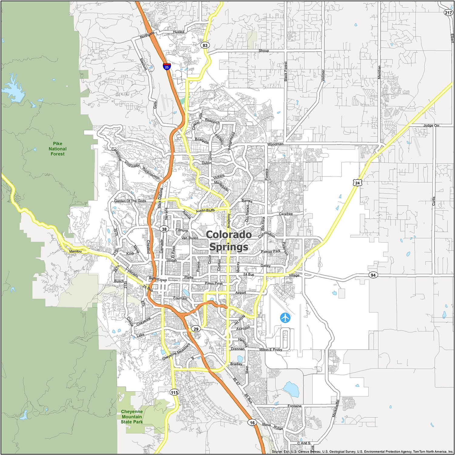 Colorado Springs Map GIS Geography