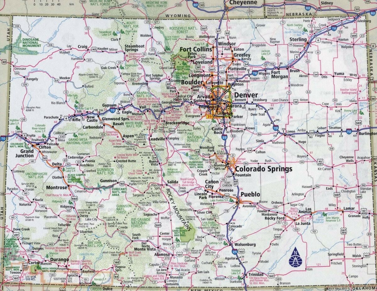 Colorado State Road Map Printable