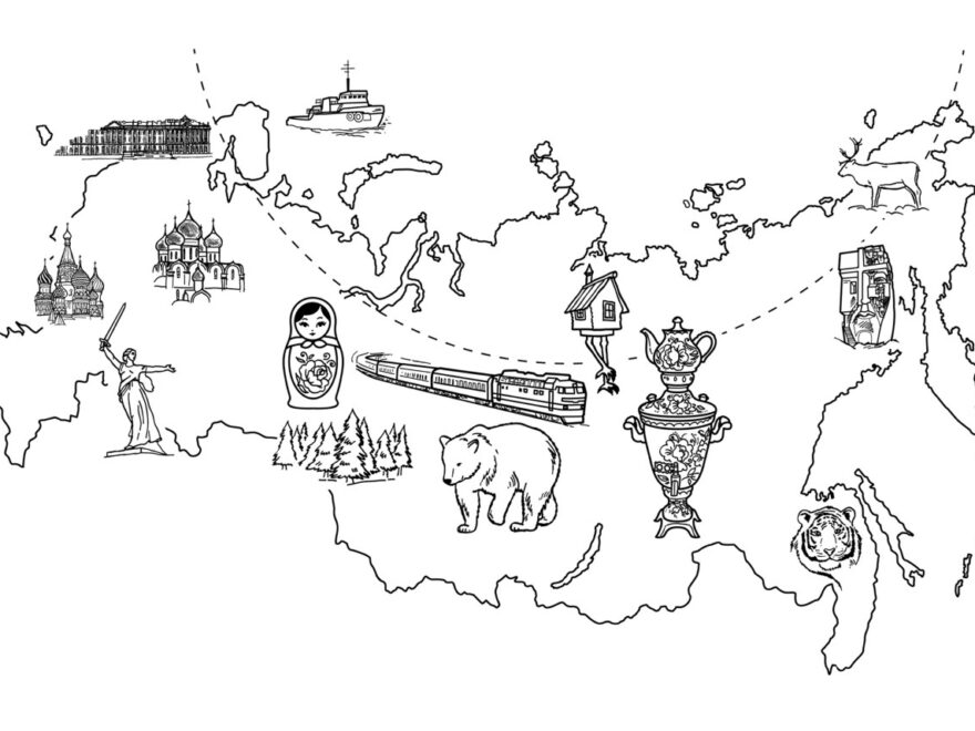 Coloring Page Map Of Russia