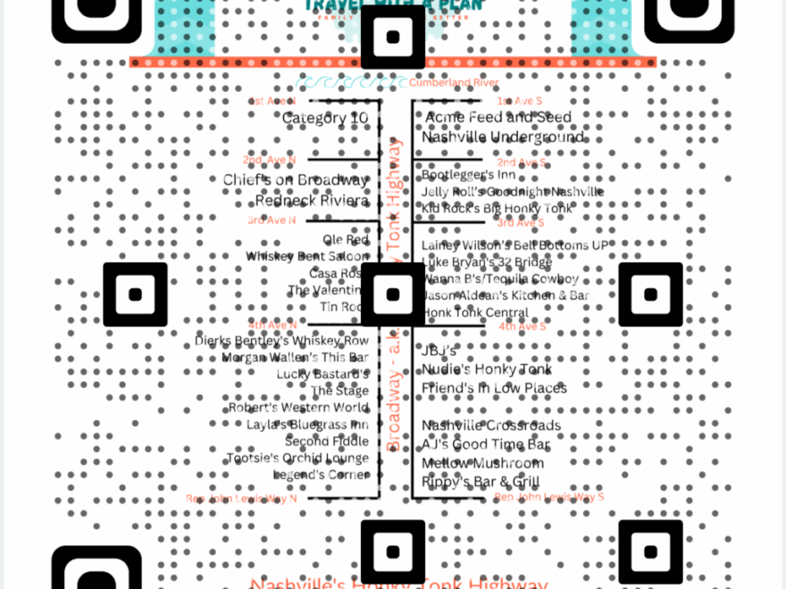 Complete Guide To Nashville Honky Tonks Printable Map