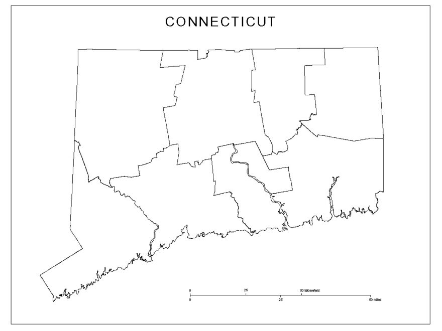 Connecticut Blank Map
