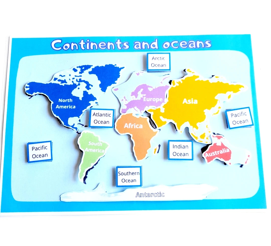 Printable 7 Continents And 5 Oceans Map
