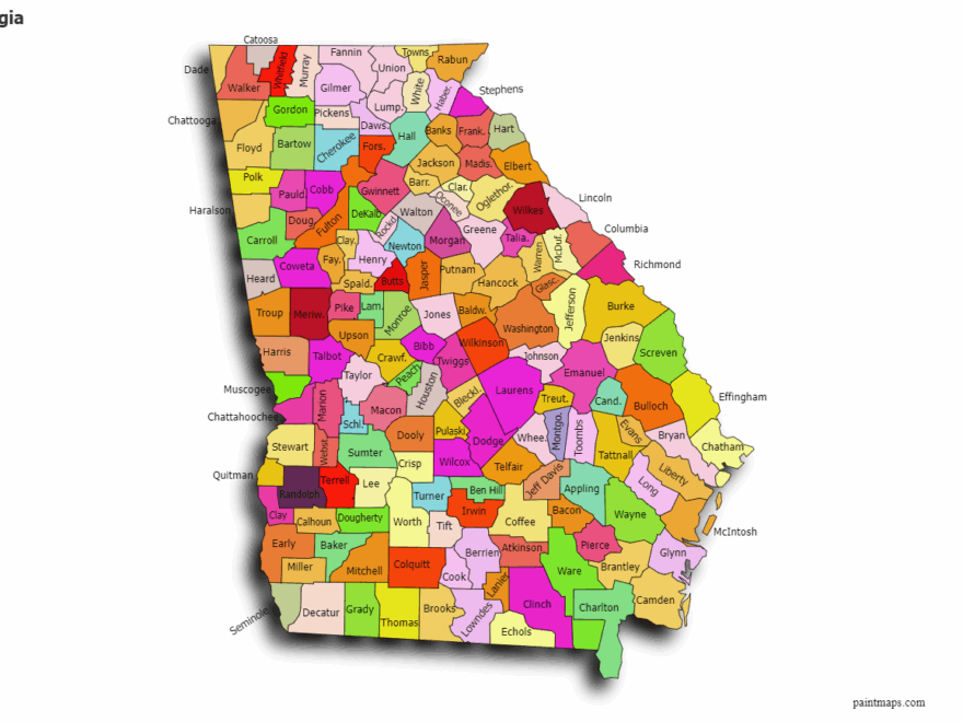 Create Custom Georgia Map Chart With Online Free Map Maker