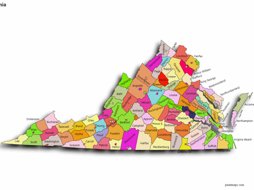 Create Custom Virginia Map Chart With Online Free Map Maker