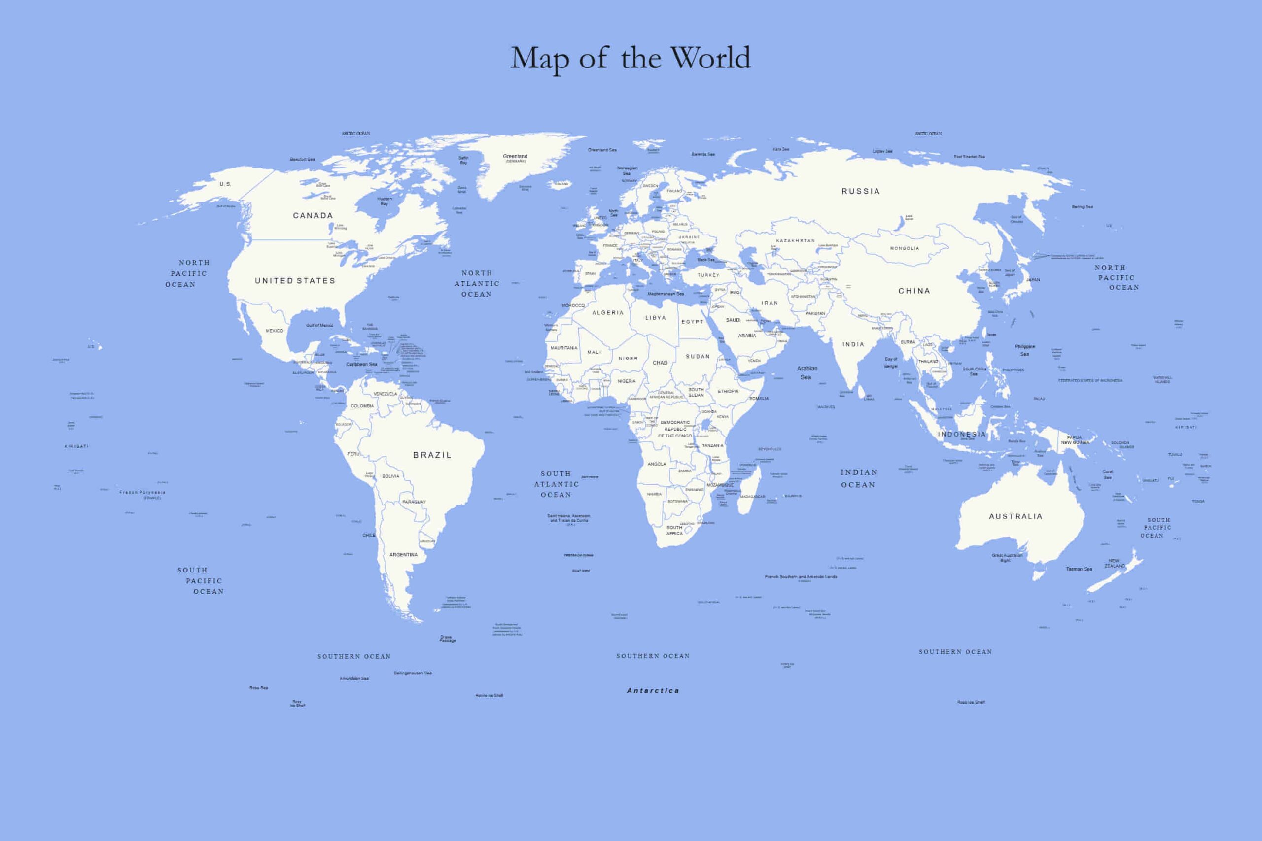 Customizable World Map Downloads Posters