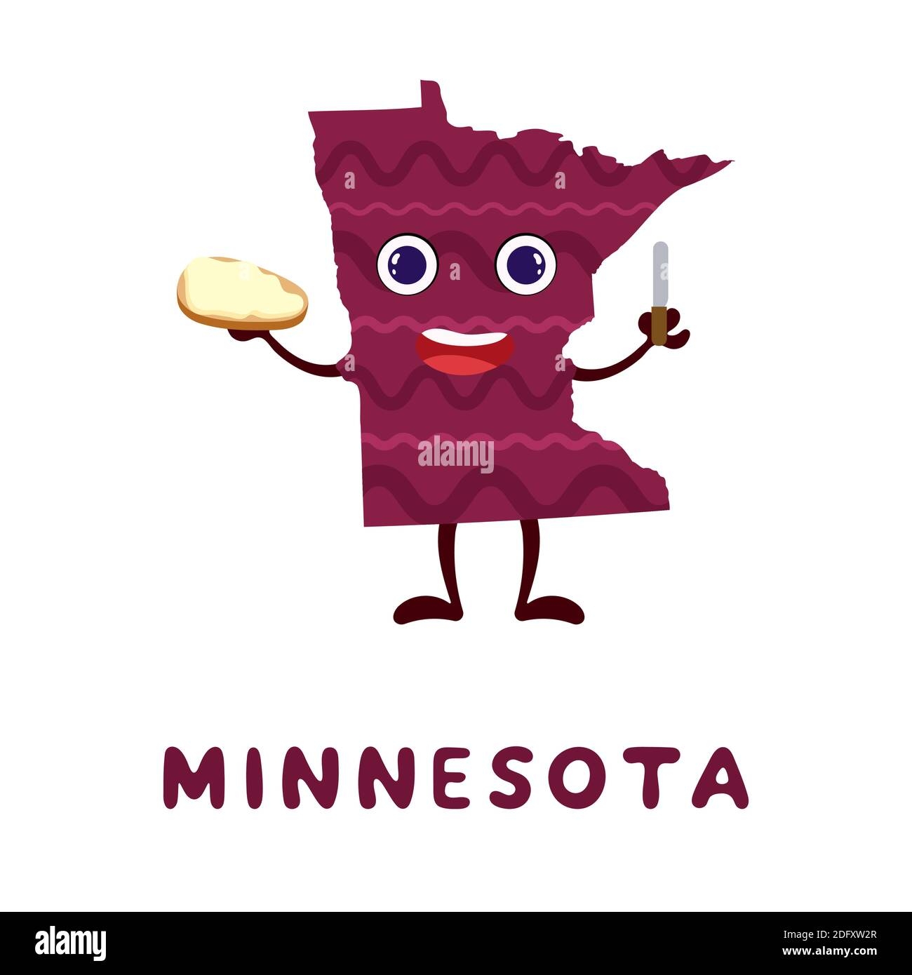 Minnesota State Map Whimsical Printable