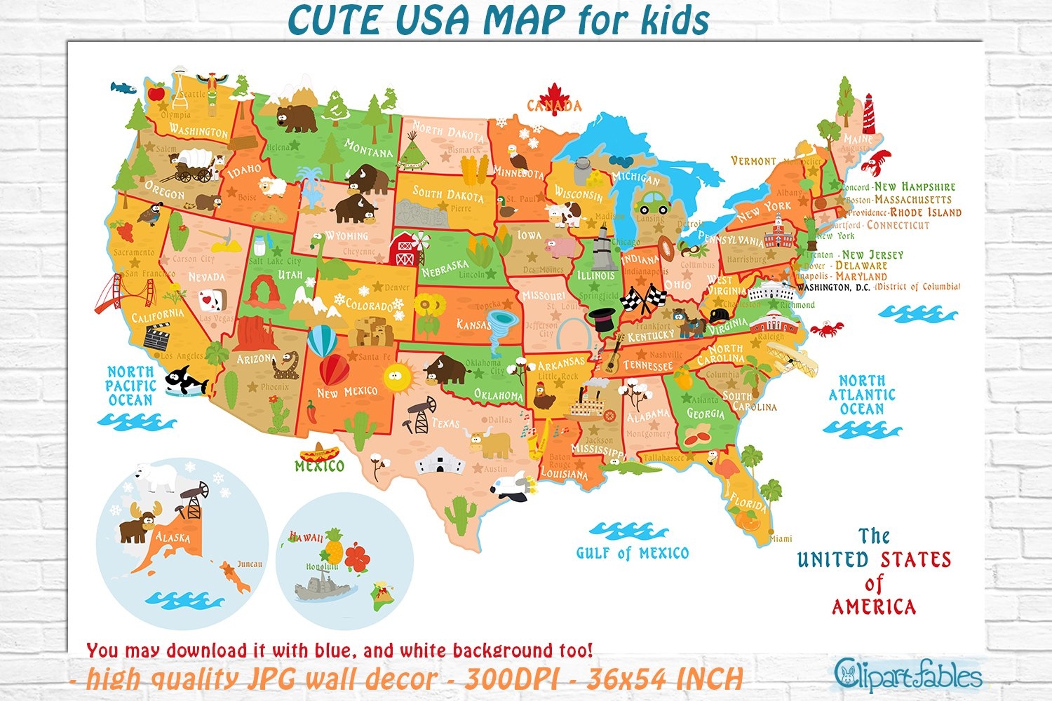 Cute Printable Maps Of Us