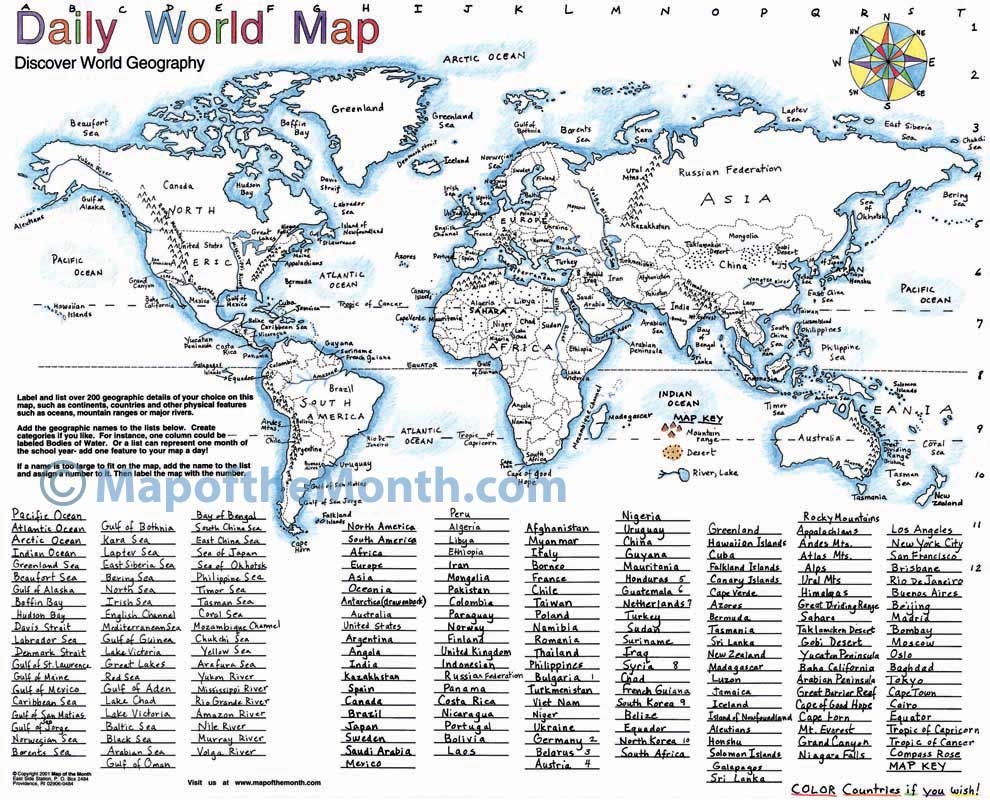 Free Printable World Maps For Kids Geography