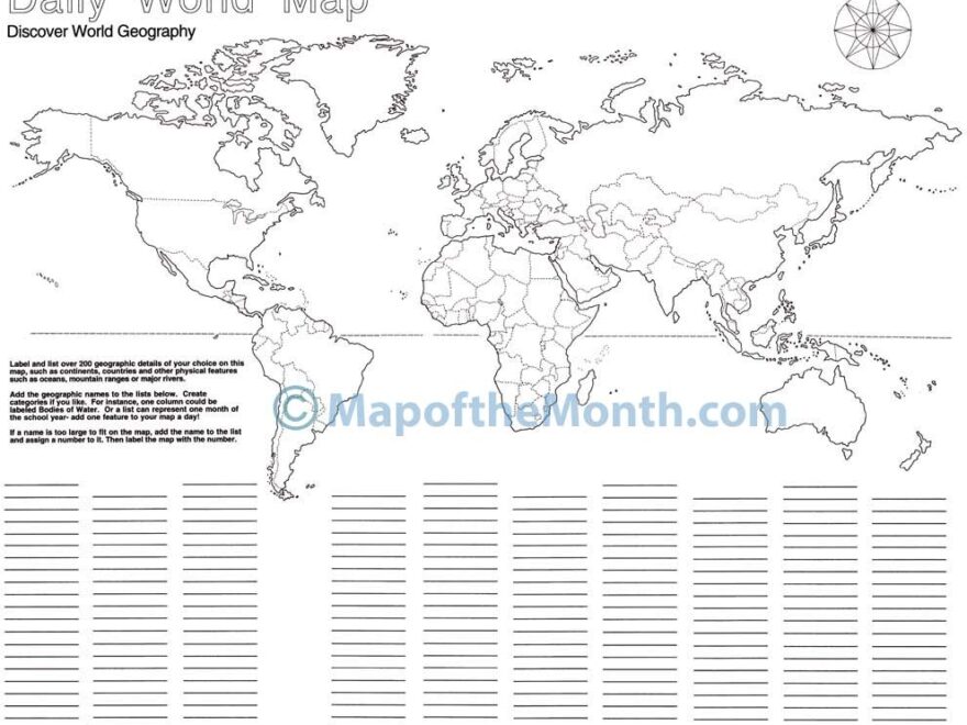 Daily World Blank Map Maps For The Classroom