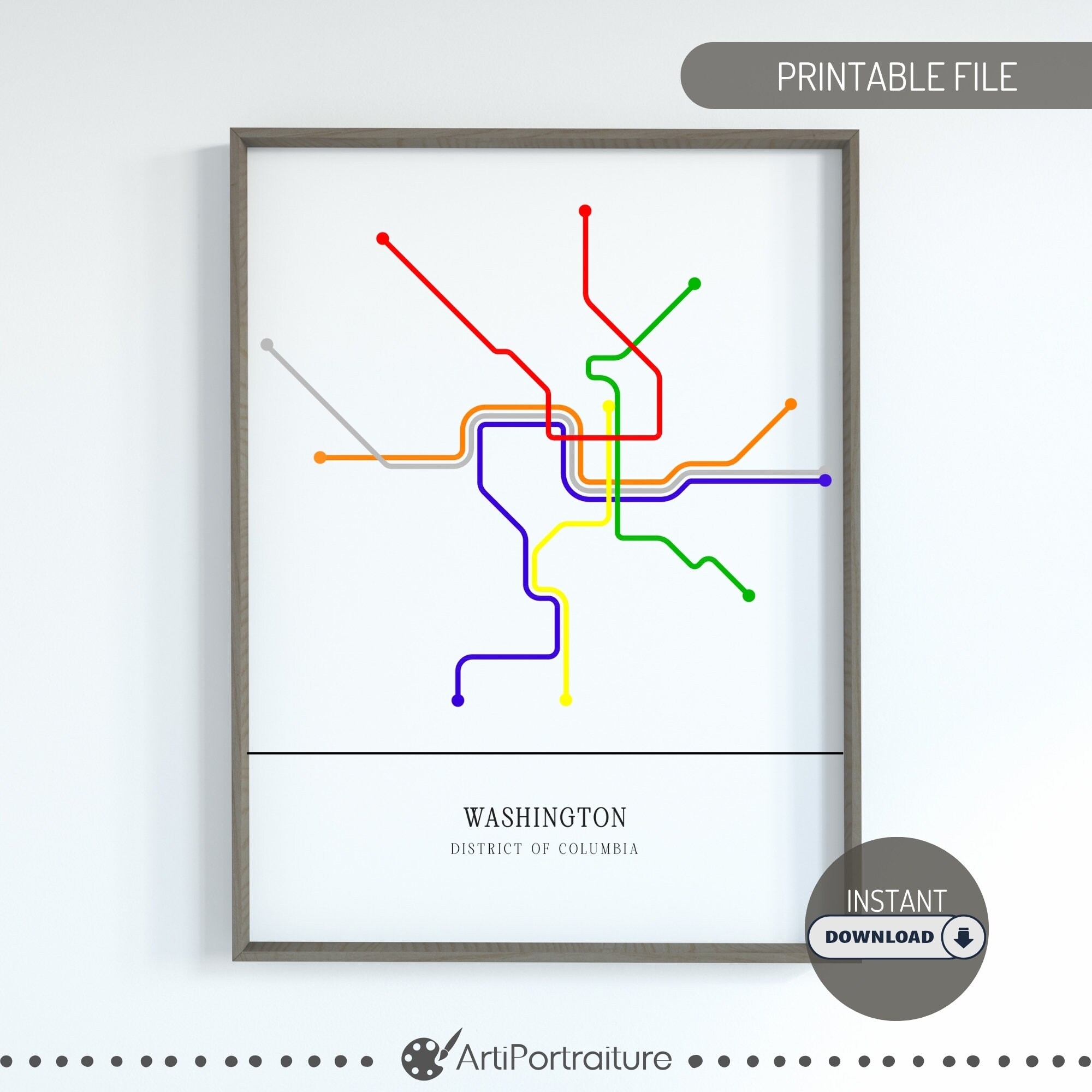 DC Metro Map Minimal Map Travel Gift Washington Dc Subway Map Train Map Print Dc Wall Art Washington Gift Ideas Minimal Poster Prints Etsy