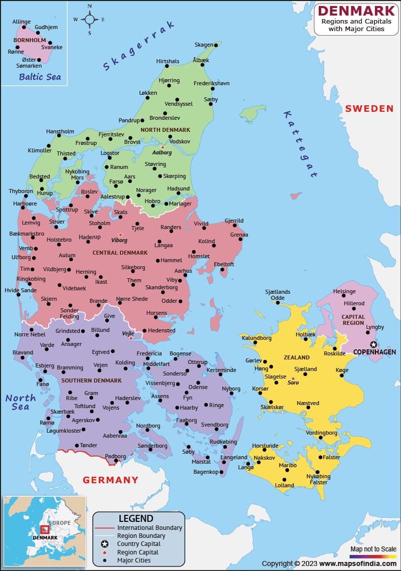 Printable Map Of Denmark