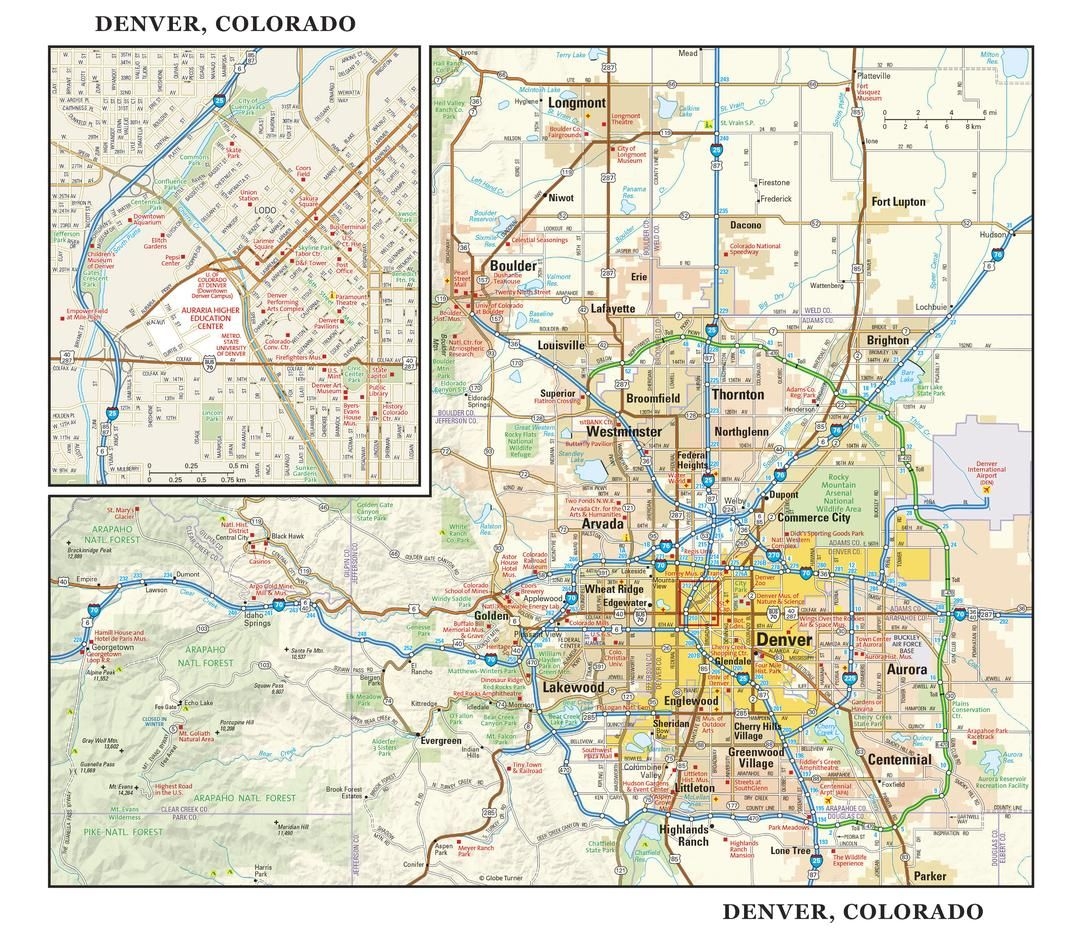 Printable Map Of Denver Metro Printable Map Of Denver Metro