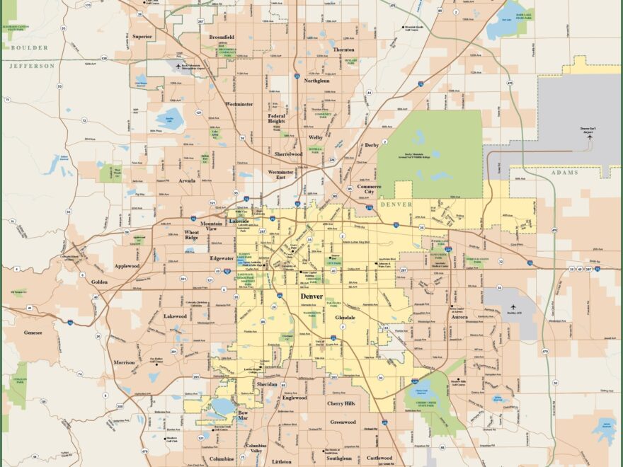 Denver Metro Map Digital Vector Creative Force