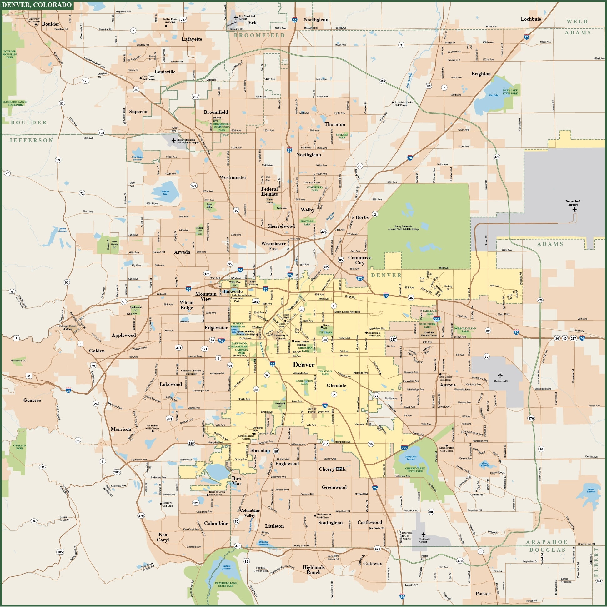Denver Metro Map Digital Vector Creative Force Denver Metro Map Digital Vector Creative Force